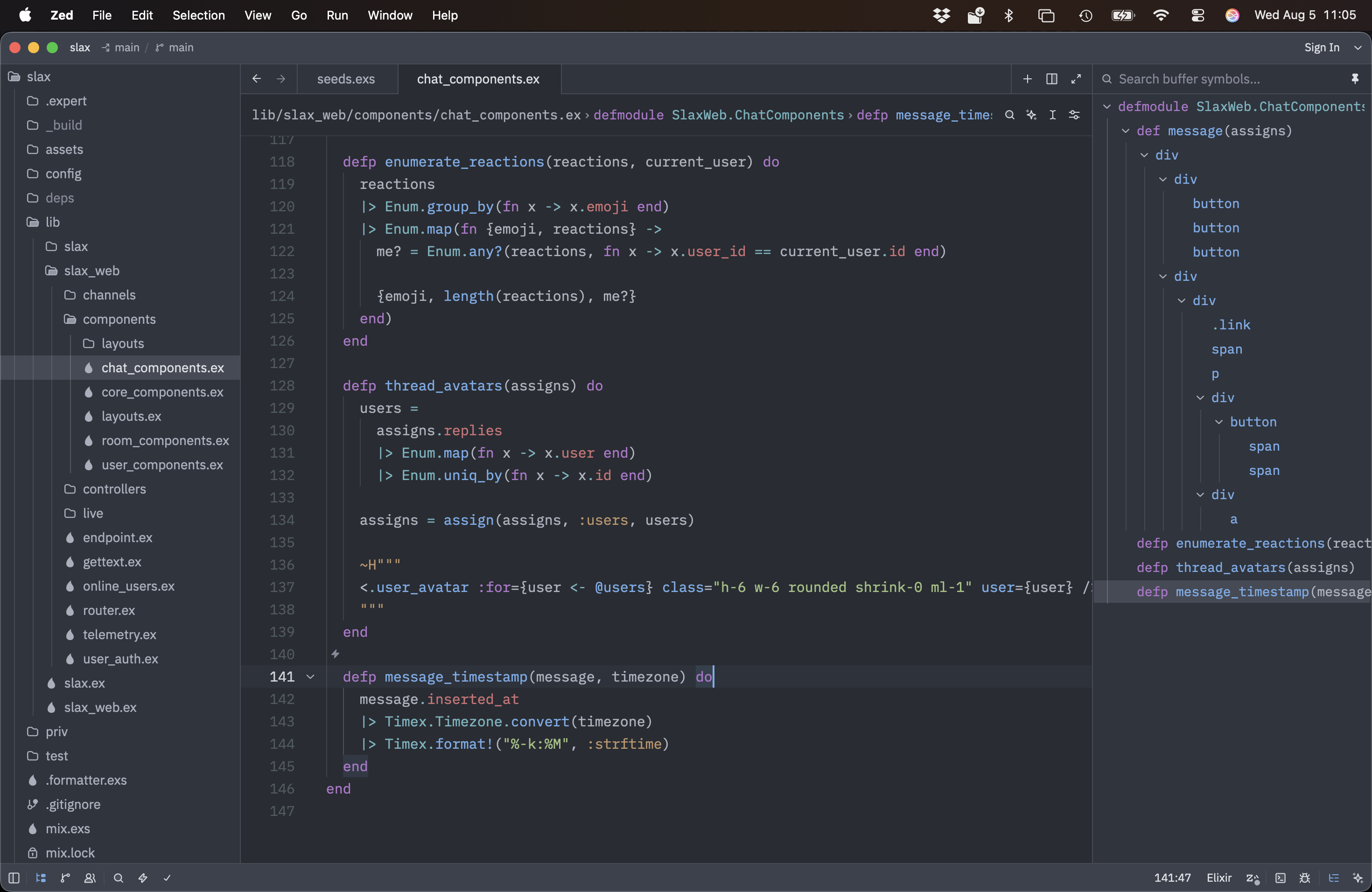 Zed IDE message_timestamp