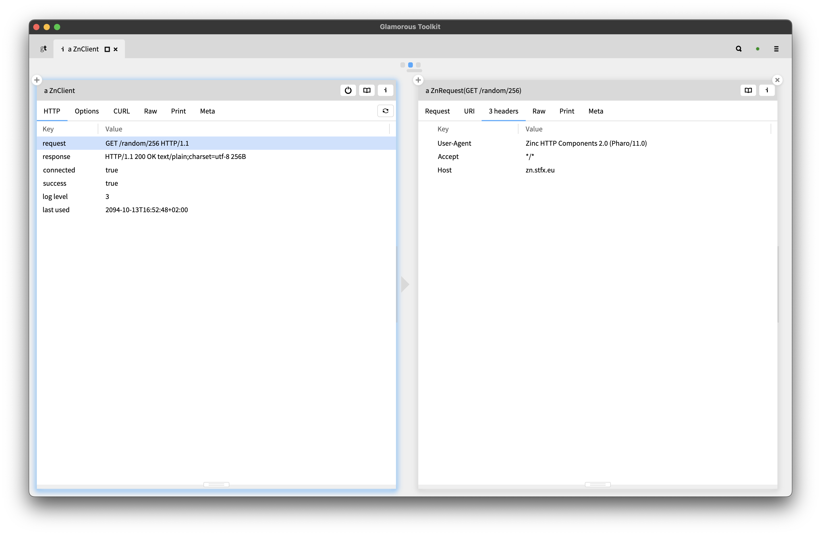 Zinc HTTP Client Request