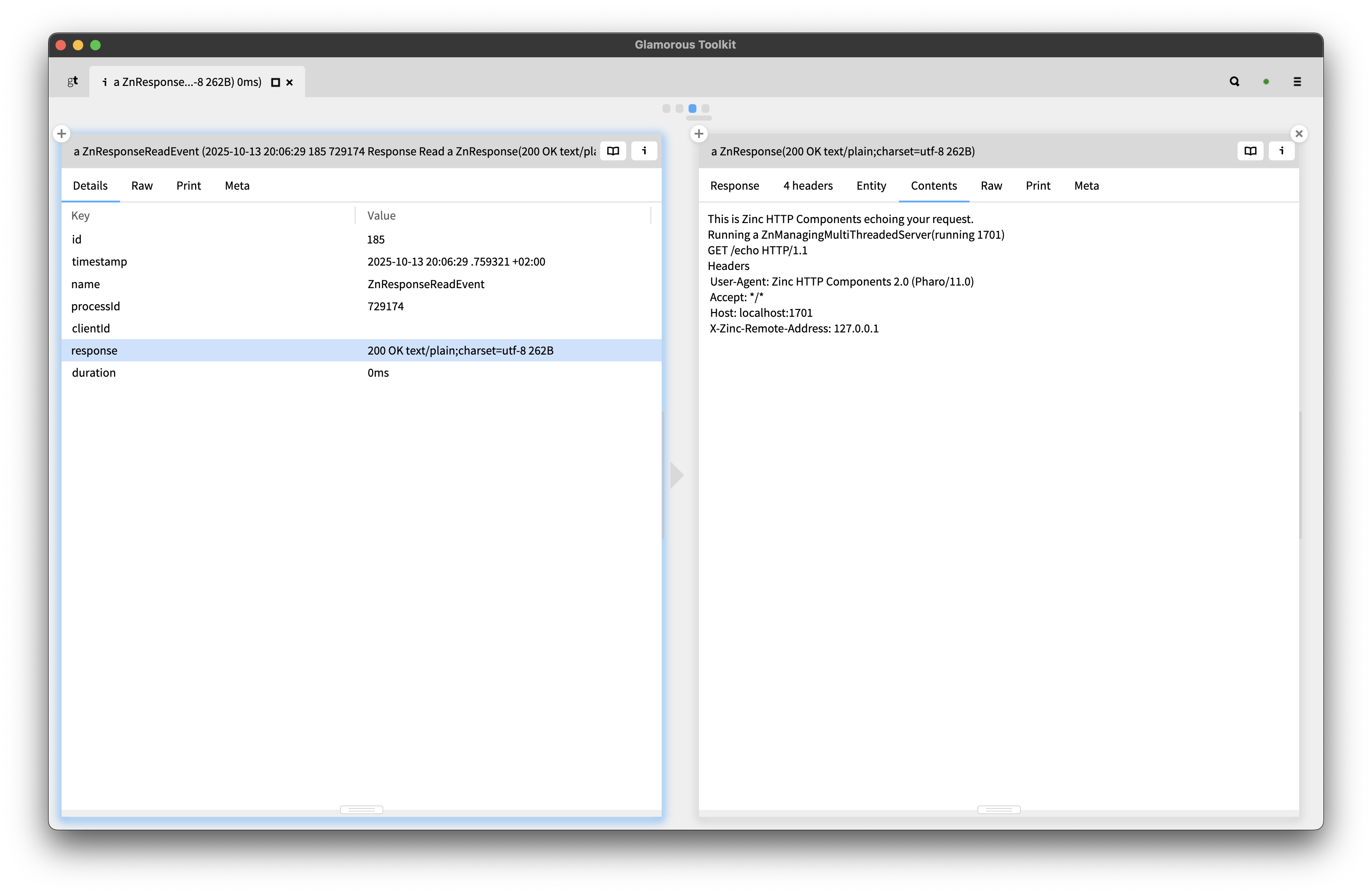 Zinc HTTP Client Response Read