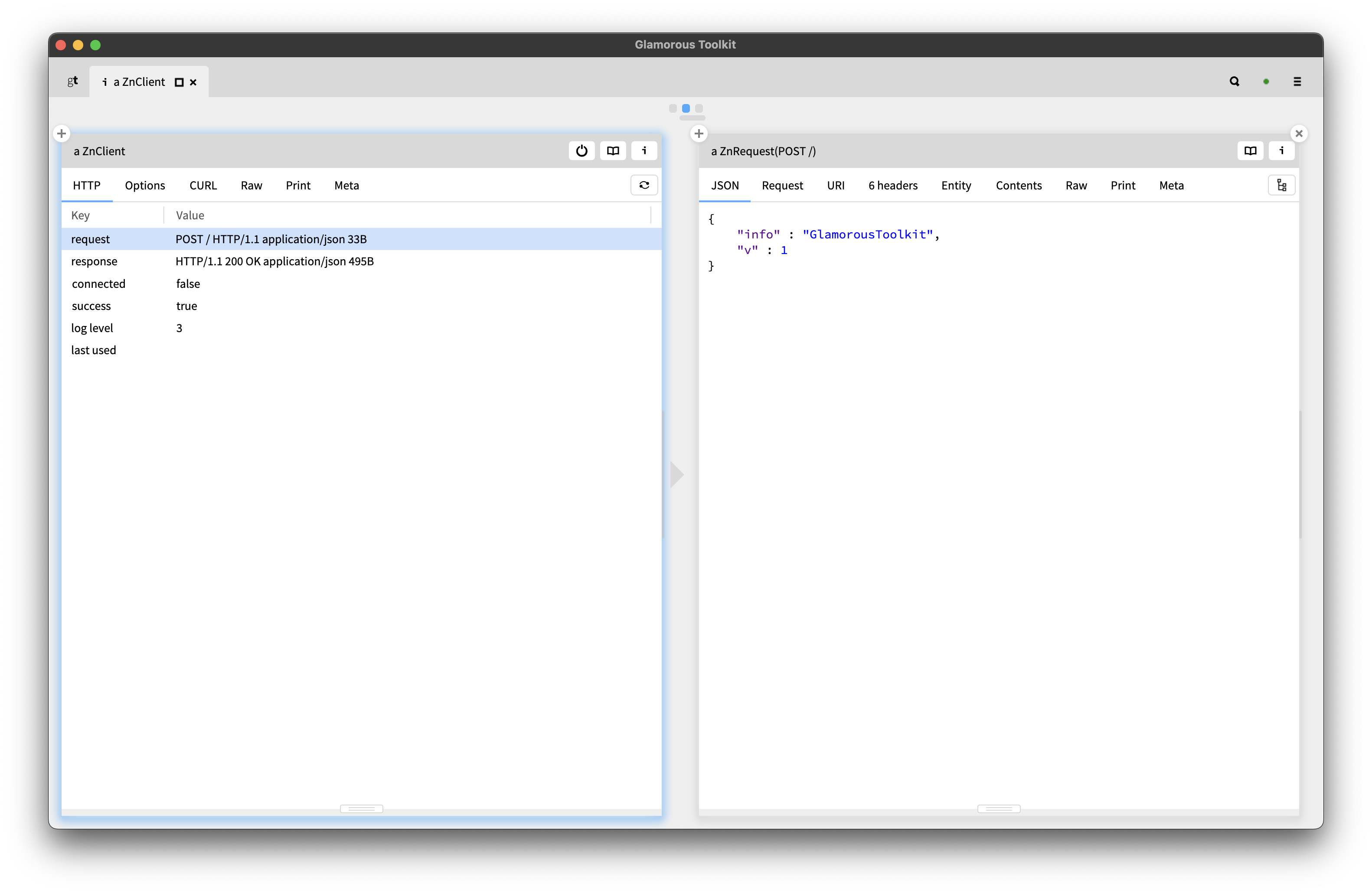 Zinc HTTP JSON REST Request