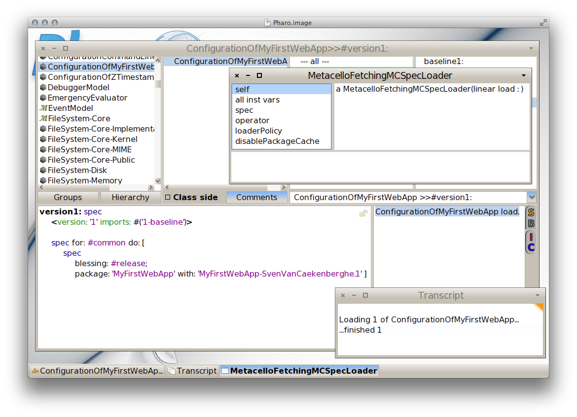 Loading our Metacello configuration